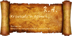 Kristyán Albert névjegykártya