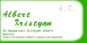 albert kristyan business card