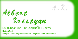 albert kristyan business card